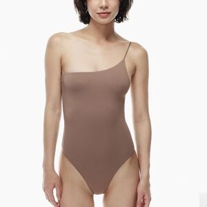 BABATON | Contour One-Shoulder Bodysuit – Deep Taupe – Women’s XL